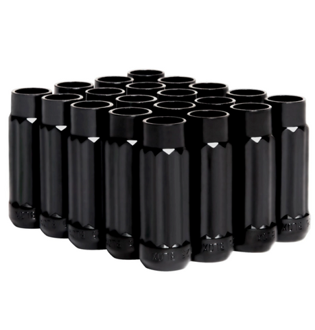 BLOX Racing 12-Sided P17 Tuner Lug Nuts 12x1.5 - Black Steel - Set of 20 (Socket not included)