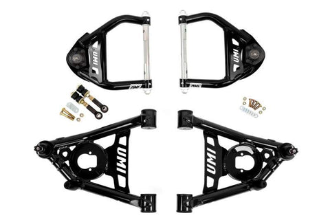 UMI Performance 64-72 GM A-Body Tubular Upper & Lower Front A-Arm Kit - Black