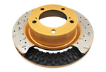 DBA 03-05 Evo 8/9 Front Drilled & Slotted 5000 Series 2 Piece Rotor Assembled w/ Gold Hat