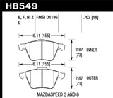 Hawk 07-08 Mazdaspeed3/06-07 Mazdaspeed6 Performance Ceramic Street Front Brake Pads