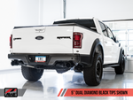 AWE Tuning 2017+ Ford Raptor 0 FG Performance Exhaust System - w/ Diamond Black Tips