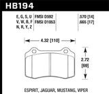 Hawk 2005-2005 Volvo S40 I HPS 5.0 Rear Brake Pads