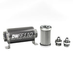 DeatschWerks Stainless Steel 6AN 5 Micron Universal Inline Fuel Filter Housing Kit (110mm)