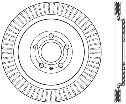 StopTech Premium High Carbon 13-14 Ford Mustang/Shelby GT500 Right Rear Disc Slotted Brake Rotor