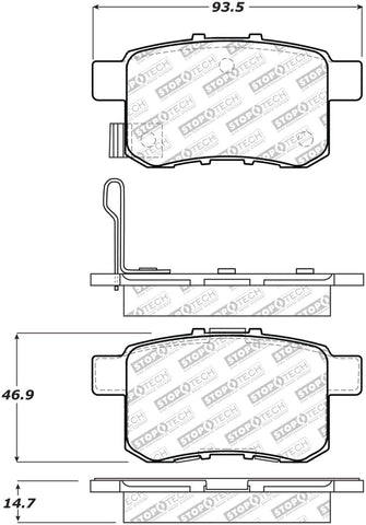 StopTech Street Select Brake Pads - Rear