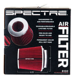 Spectre Adjustable Conical Air Filter 5-1/2in. Tall (Fits 3in. / 3-1/2in. / 4in. Tubes) - Red