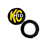 KC HiLiTES 8in. Round Soft Cover HID (Pair) - Black w/Yellow Brushed KC Logo