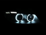 ANZO 2006-2008 BMW 3 Series E90-E91 Projector Headlights w/ Halo w/ LED Bar Black (CCFL)