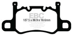 EBC 13-15 Porsche 911 (991) (Cast Iron Rotor only) 3.8 GT3 Yellowstuff Rear Brake Pads