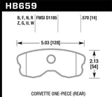 Hawk 06-10 Chevy Corvette (Improved Pad Design) Rear HPS Sreet Brake Pads