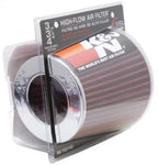 K&N Universal Air Filter Chrome Round Tapered Red - 4in Flange ID x 1.125in Flange Length x 5.5in H