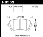 Hawk 06-07 Audi A6 Quattro / 03-04 RS6 / 04-08 S4 HPS Street Rear Brake Pads