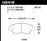 Hawk 02-06 RSX (non-S) Front / 03-09 Civic Hybrid / 04-05 Civic Si HP+ Street Rear Brake Pads