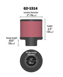 K&N 1.5in Flange ID x 3in OD x 2.5in Height Clamp On Crankcase Vent Filter