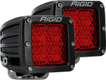 Rigid Industries D-Series - Diffused Rear Facing High/Low - Red - Pair