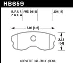 Hawk 06-10 Chevy Corvette (Improved Pad Design) Rear Performance Ceramic Sreet Brake Pads