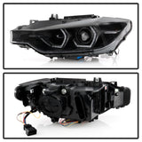 Spyder 12-14 BMW F30 3 Series 4DR Projector Headlights - Black PRO-YD-BMWF3012-AFSHID-BK