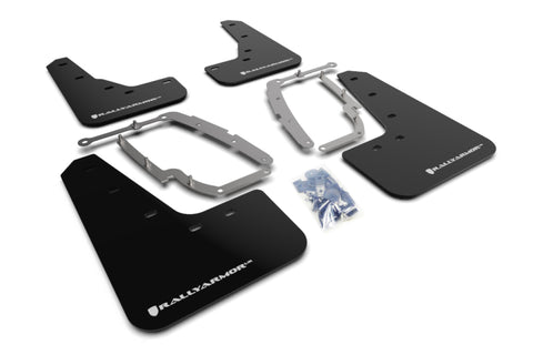 Rally Armor 17-23 Tesla Model 3 Black UR Mud Flap w/White Logo