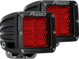 Rigid Industries D-Series - Diffused Rear Facing High/Low - Red - Pair